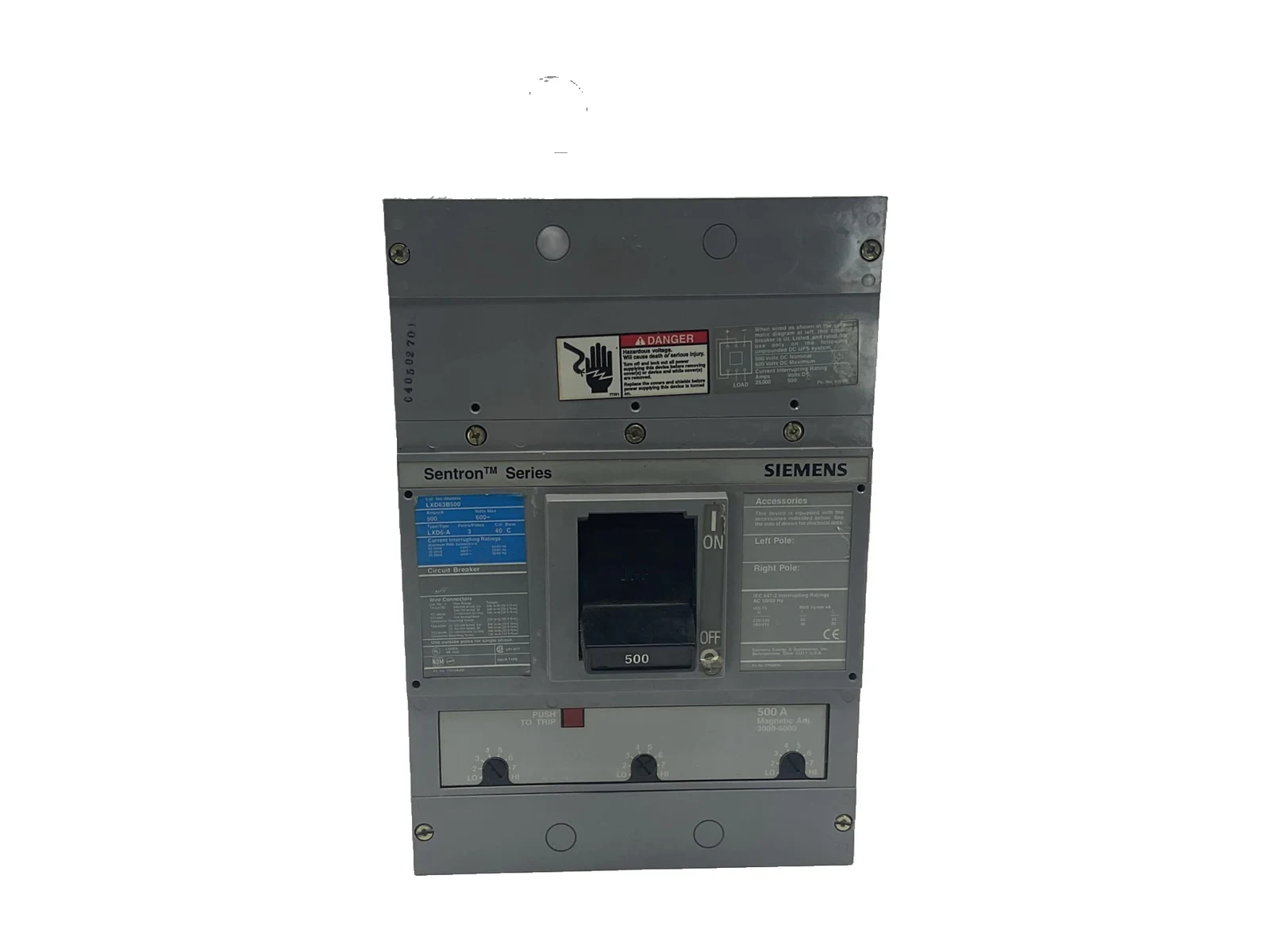 New Siemens LXD63B500 Breaker